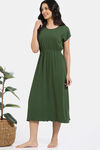 Zivame 2 Mile Fashion Knit Poly Knee Length Nightdress - Rifle green — thumbnail 3
